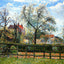 Pear Tress in Bloom, Eragny, Morning Art Print 1886 by Pissarro (6 Sizes)