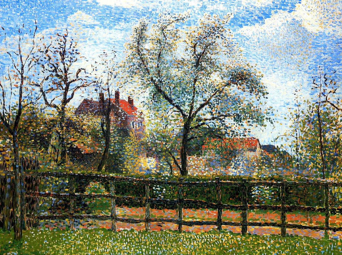 Pear Tress in Bloom, Eragny, Morning Art Print 1886 by Pissarro (6 Sizes)