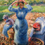Peasants Harvesting Potatoes 1882 by Camille Pissarro Art Print (6 Sizes)