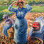 Peasants Harvesting Potatoes fine art print by Camille Pissarro (1882)