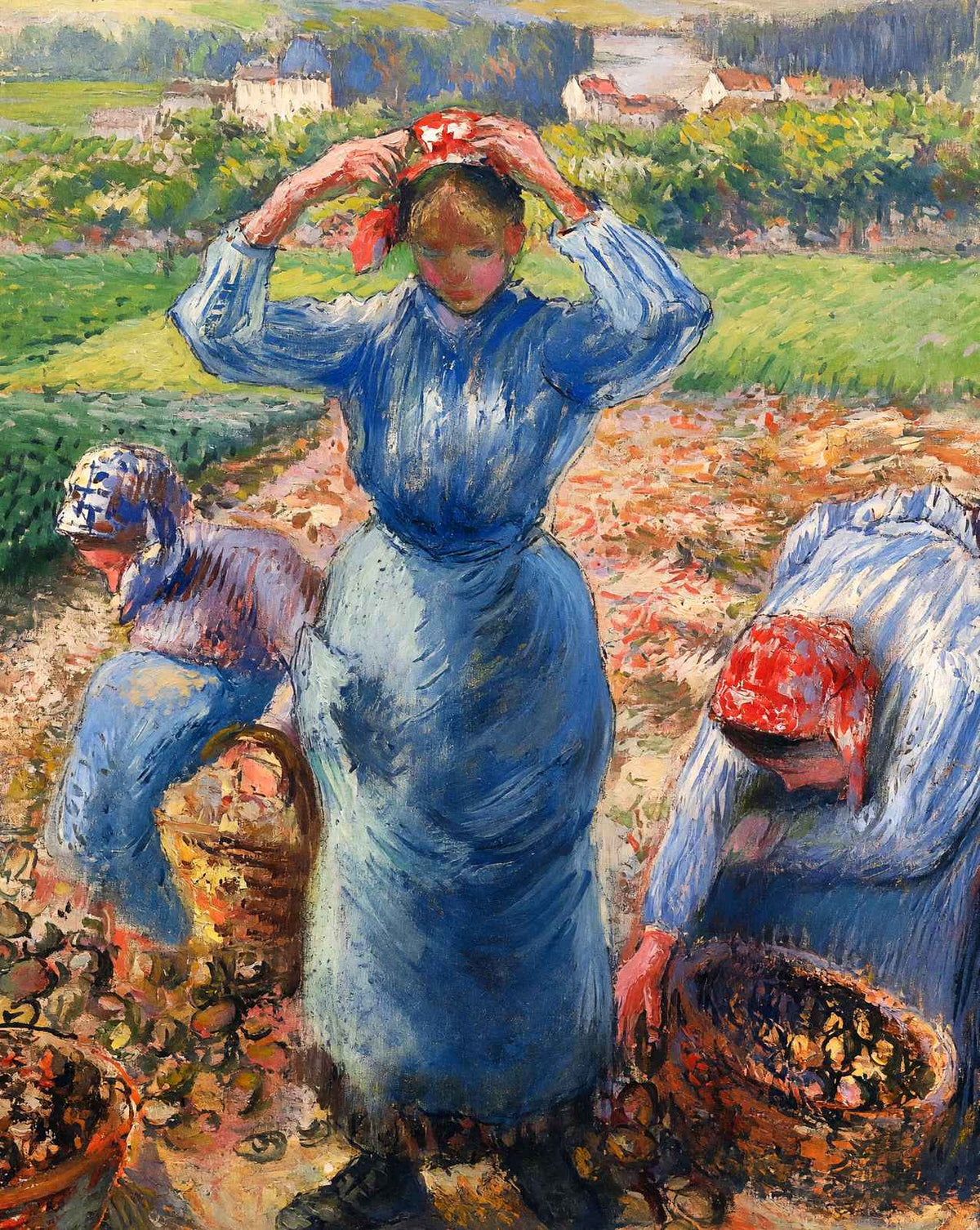 Peasants Harvesting Potatoes fine art print by Camille Pissarro (1882)