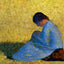 Peasant Woman Seated in the Grass 1883 by Georges Seurat Art Print (6 Sizes)