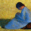 Peasant Woman Seated in the Grass 1883 by Georges Seurat Art Print (6 Sizes)