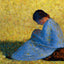 Peasant Woman Seated in the Grass 1883 by Georges Seurat Art Print (6 Sizes)