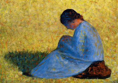 Peasant Woman Seated in the Grass 1883 by Georges Seurat Art Print (6 Sizes)