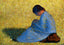 Peasant Woman Seated in the Grass 1883 by Georges Seurat Art Print (6 Sizes)