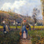 Peasant Woman and Child Harvesting the Fields, Pontoise 1882 Art Print (6 Sizes)