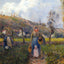 Peasant Woman and Child Harvesting the Fields, Pontoise 1882 Art Print (6 Sizes)