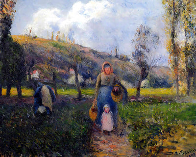 Peasant Woman and Child Harvesting the Fields