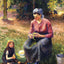 Peasant Woman and Child, Eragny 1893 by Camille Pissarro Art Print (6 Sizes)