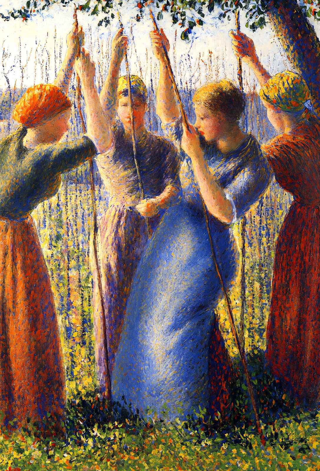 Peasant Women Planting Stakes 1891 by Camille Pissarro Art Print (6 Sizes)