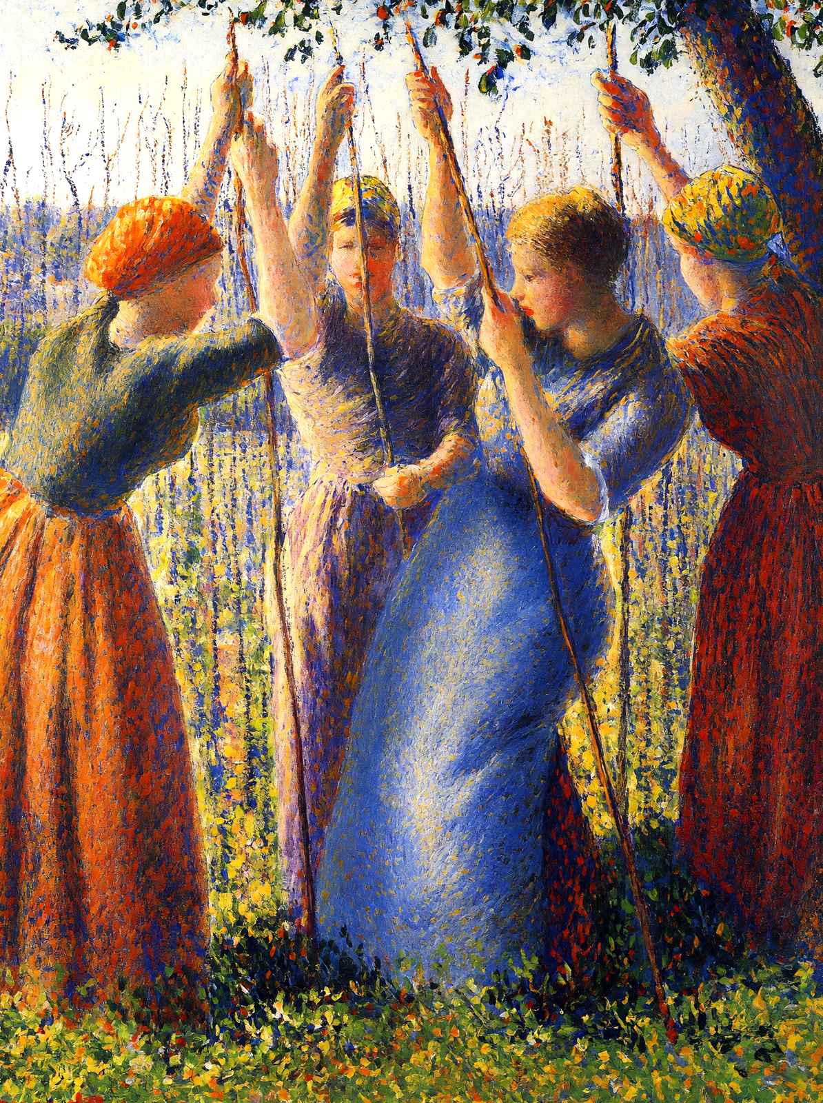 Peasant Women Planting Stakes 1891 by Camille Pissarro Art Print (6 Sizes)