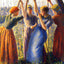 Peasant Women Planting Stakes painting by Camille Pissarro (1891)
