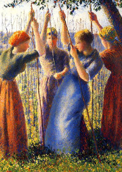 Peasant Women Planting Stakes 1891 by Camille Pissarro Art Print (6 Sizes)