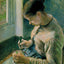 Peasant Girl Drinking Her Coffee painting by Camille Pissarro (1881)
