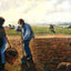 Peasants in the Field, Eragny Art Print 1890 by Camille Pissarro (6 Sizes)