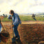 Peasants in the Field, Eragny Art Print 1890 by Camille Pissarro (6 Sizes)