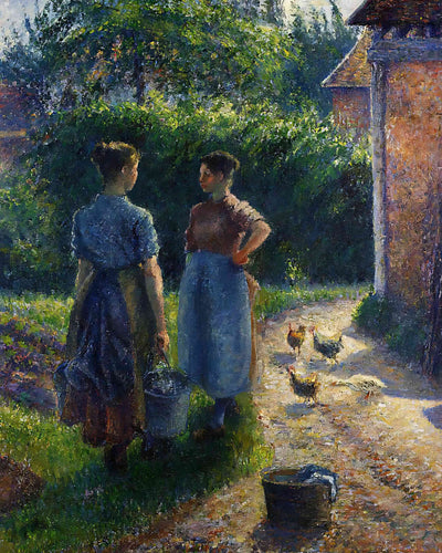 Peasants Chatting in the Farmyard