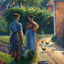 Peasants Chatting in the Farmyard