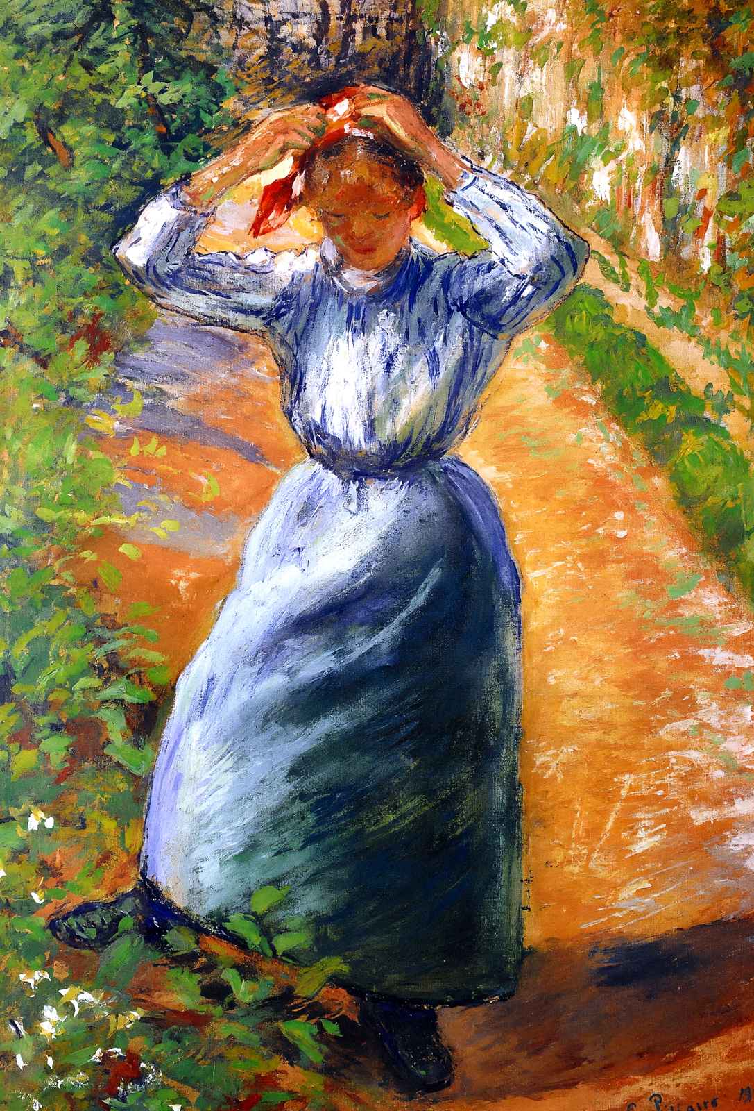 Peasant Donning Her Marmotte Art Print 1882 by Camille Pissarro (6 Sizes)