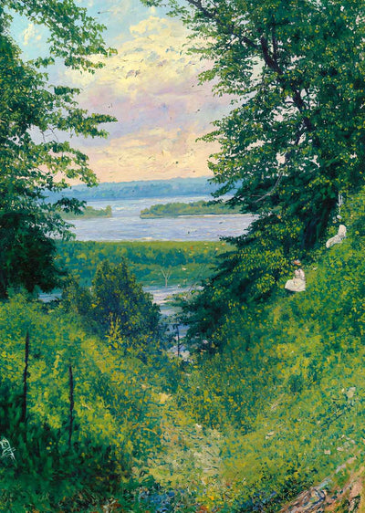 Peep at the Mississippi Clinton Iowa in 1905 Painting Print (7 Sizes)