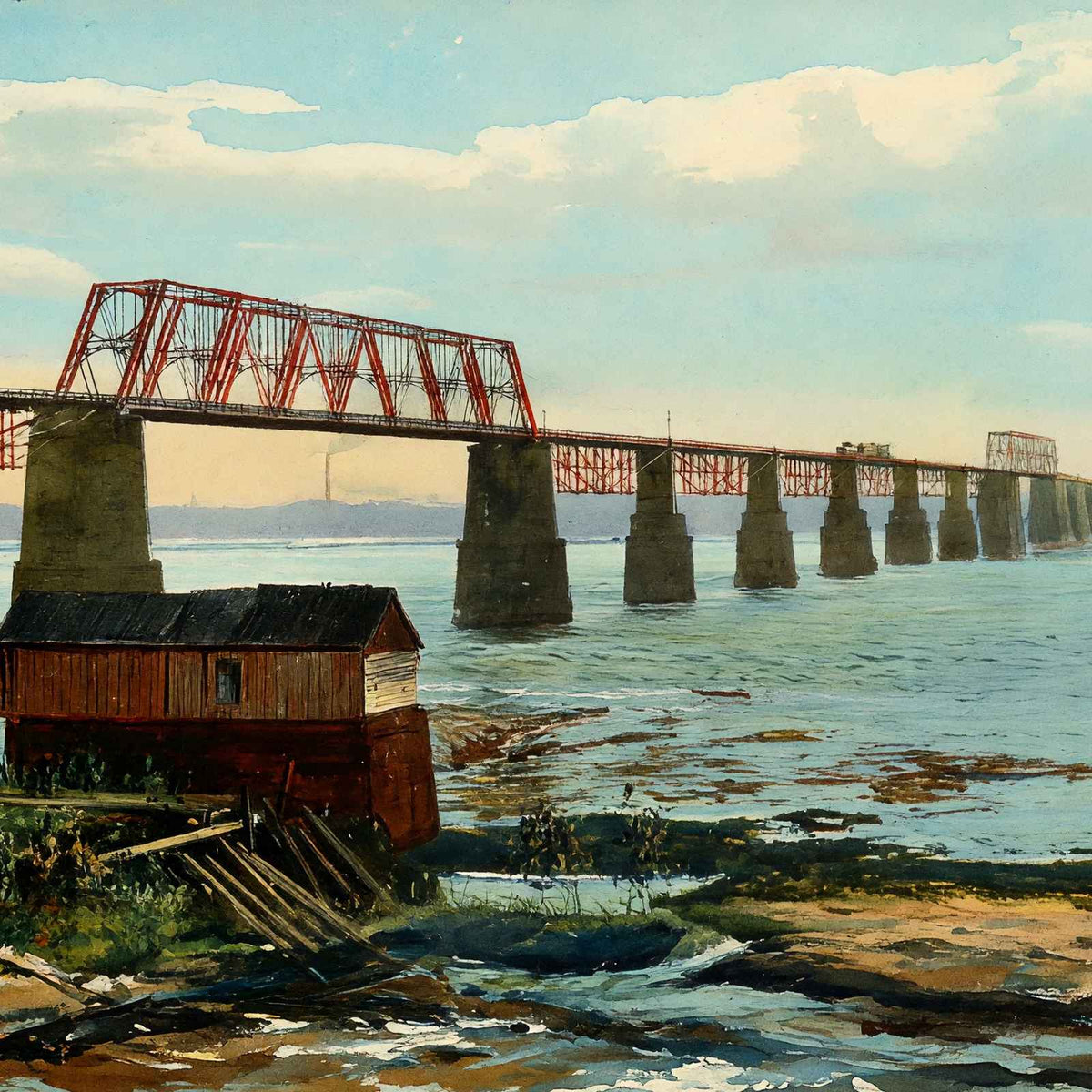 Pennsylvania Railroad Bridge Louisville in 1904 Art Print (7 Sizes)