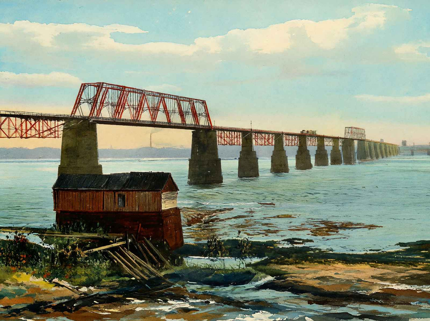 Pennsylvania Railroad Bridge Louisville in 1904 Art Print (7 Sizes)