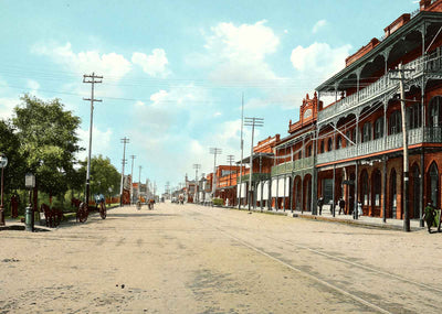 Palafox Street Looking South Pensacola FL in 1904 Vintage Print (7 Sizes)