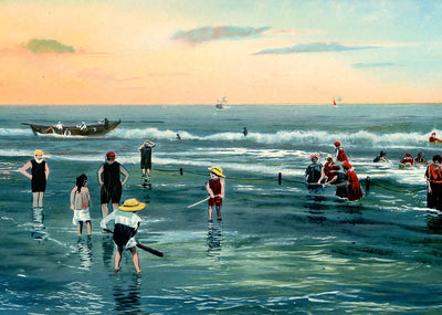 Surf Bathing Santa Rosa Island Pensacola in 1904 Vintage Print (7 Sizes)