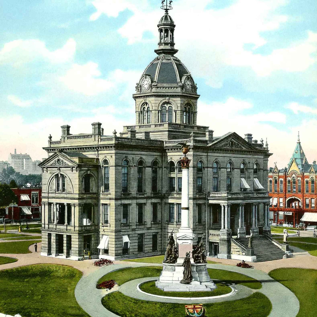 Peoria County Court House Peoria Illinois in 1905 Vintage Print (7 Sizes)