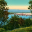 Upper Bridge from the Boulevard Peoria Illinois in 1905 Vintage Print