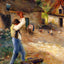 Pere Melon Cutting Wood 1880 by Camille Pissarro Fine Art Print (6 Sizes)