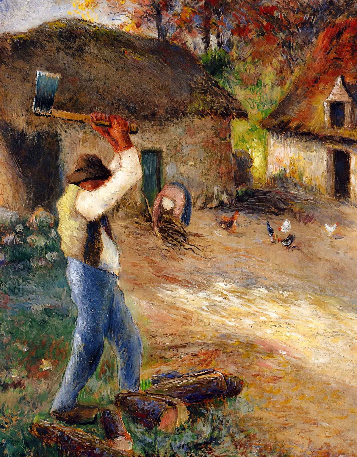 Pere Melon Cutting Wood 1880 by Camille Pissarro Fine Art Print (6 Sizes)