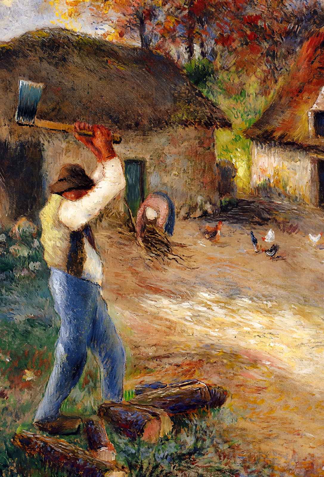 Pere Melon Cutting Wood 1880 by Camille Pissarro Fine Art Print (6 Sizes)