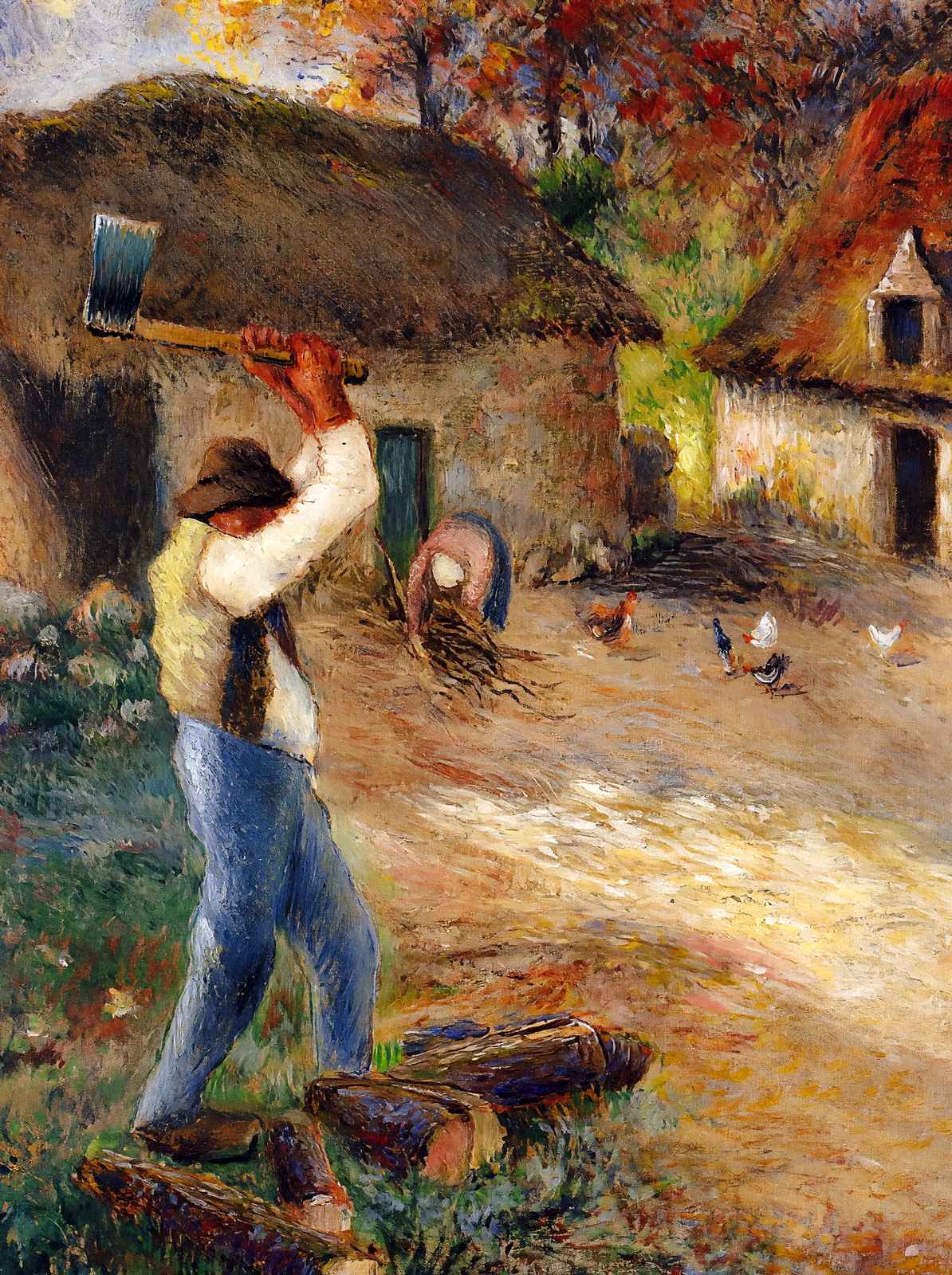 Pere Melon Cutting Wood 1880 by Camille Pissarro Fine Art Print (6 Sizes)