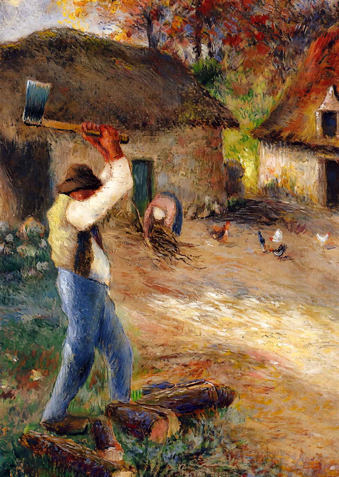 Pere Melon Cutting Wood 1880 by Camille Pissarro Fine Art Print (6 Sizes)