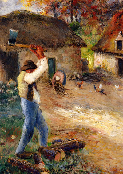 Pere Melon Cutting Wood 1880 by Camille Pissarro Fine Art Print (6 Sizes)
