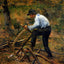 Pere Melon Sawing Wood, Pontoise 1879 by Camille Pissarro Art Print (6 Sizes)