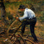 Pere Melon Sawing Wood, Pontoise 1879 by Camille Pissarro Art Print (6 Sizes)