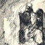 Peter and John at the Gate of the Temple 1629 Drawing Rembrandt Print (6 Sizes)