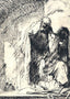 Peter and John at the Gate of the Temple 1629 Drawing Rembrandt Print (6 Sizes)