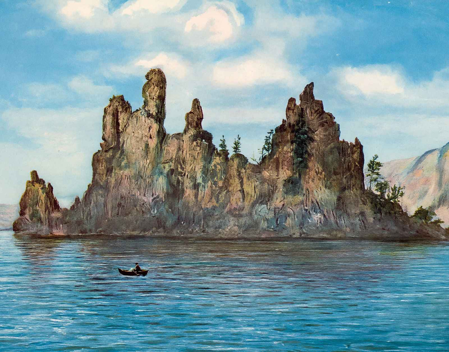 Phantom Ship Crater Lake Oregon in 1908 Vintage Print (7 Sizes)