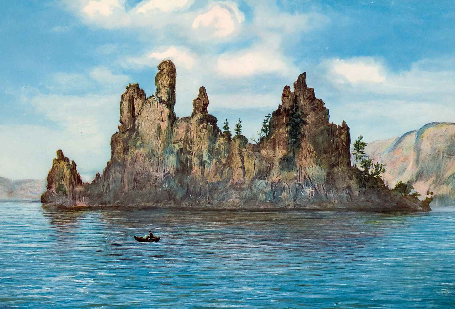 Phantom Ship Crater Lake Oregon in 1908 Vintage Print (7 Sizes)