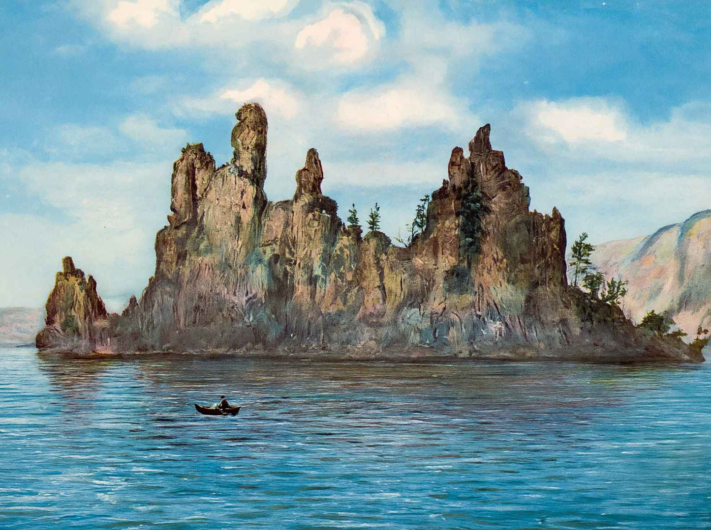 Phantom Ship Crater Lake Oregon in 1908 Vintage Print (7 Sizes)