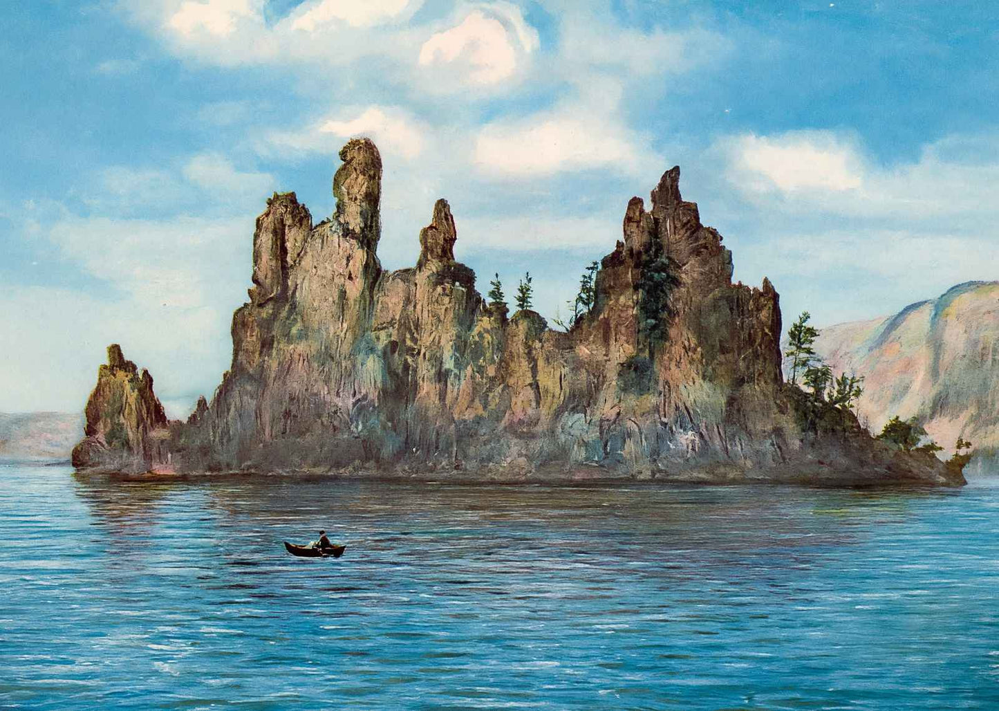Phantom Ship Crater Lake Oregon in 1908 Vintage Print (7 Sizes)