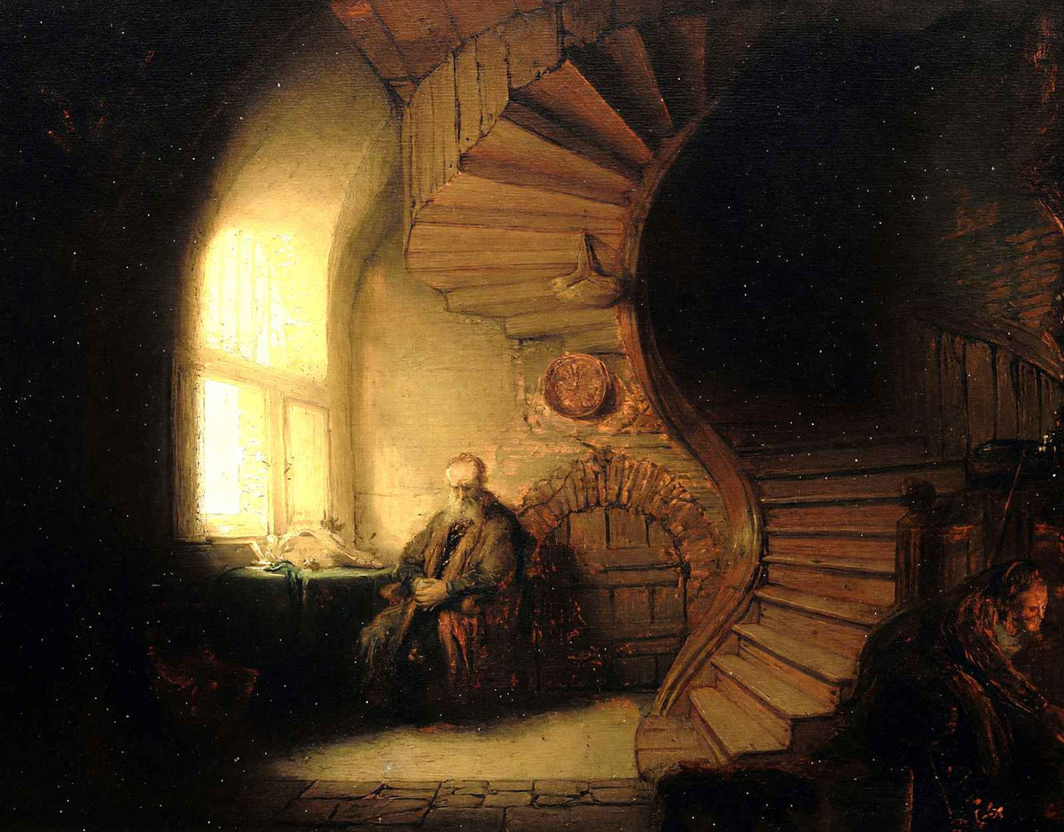 Philosopher in Meditation 1632 Painting by Rembrandt Fine Art Print (6 Sizes)
