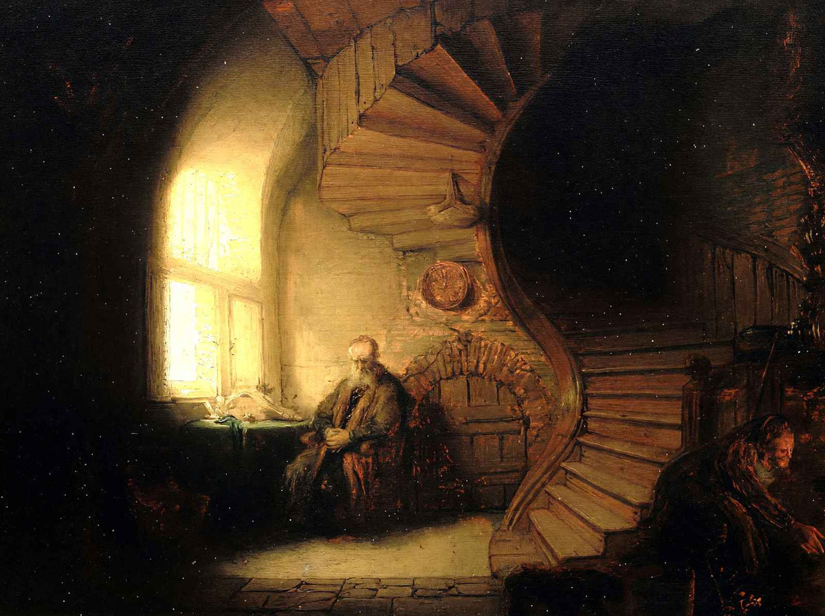 Philosopher in Meditation 1632 Painting by Rembrandt Fine Art Print (6 Sizes)
