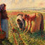 Picking Peas Fine Art Print 1893 Painting by Camille Pissarro (6 Sizes)