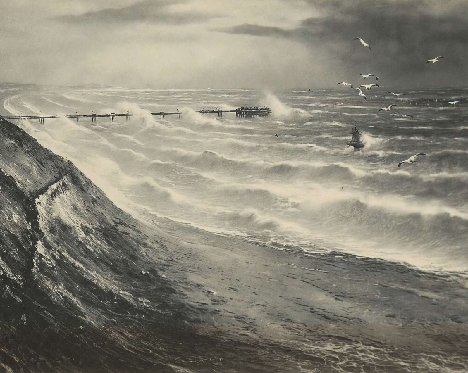 Pier and Rough Sea