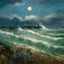 Pier and Rough Sea Bournemouth in 1903 Art Print (7 Sizes) - Archival Paper